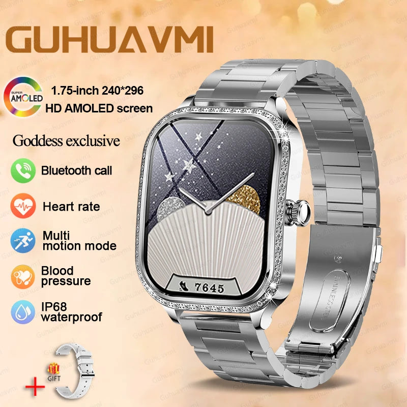 2025 New GPS Track Smart Watch Ladies 466*466 HD Screen Heart Rate Blood Pressure BT Call Smartwatch Women For Huawei Xiaomi IOS - Chic Cart