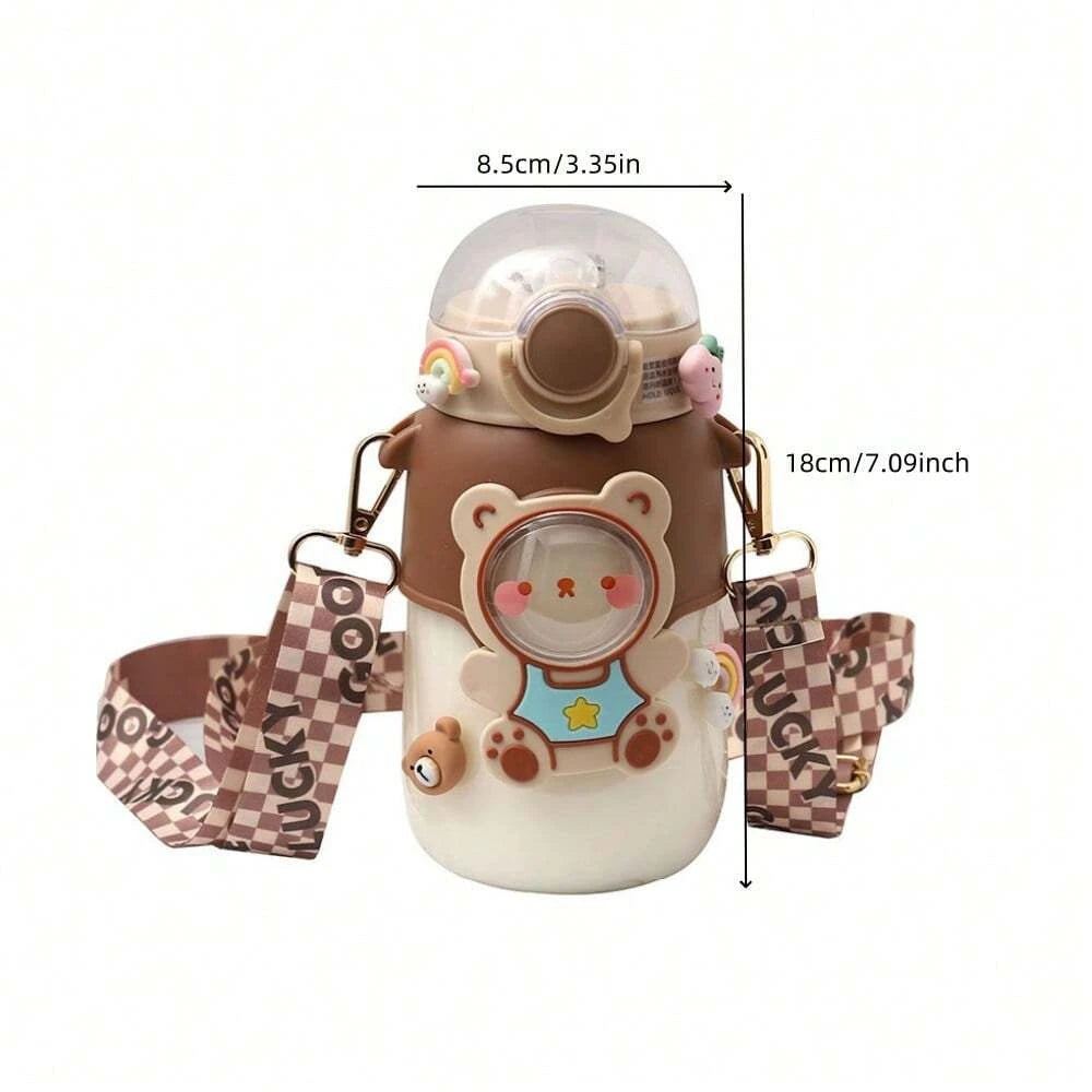 1pc 700ml Cute Animal Straw Cup - Portable, Leakproof, Large Capacity Water Bottle - Perfect For Outdoor Sports And Travel - Chic Cart