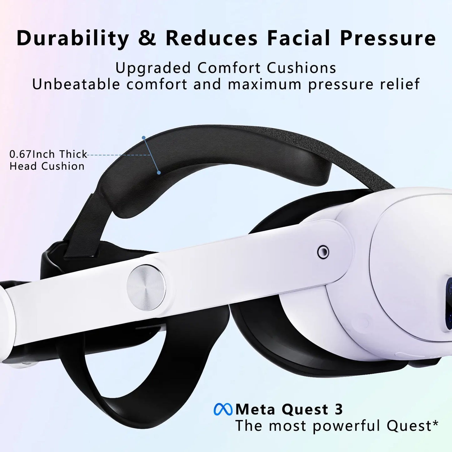 Adjustable Head Strap for Meta Quest 3 Upgrades Pu Elite Headband Alternative Head Strap for Oculus Quest 3 Vr Accessories - Chic Cart