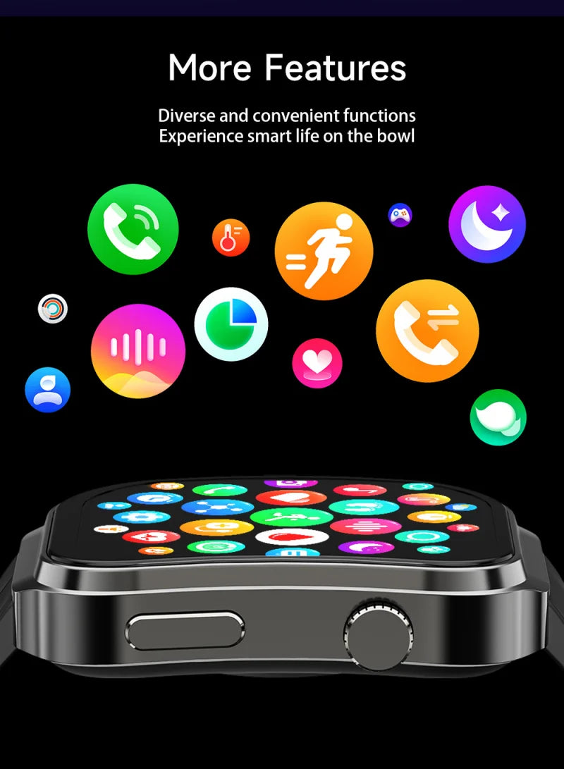 Curved Screen Smart Watch Bluetooth Voice Call Sports Waterproof Fitness Bracelet Wristwatch Clock Smartwatch Heartrate Watch - Chic Cart