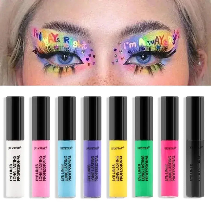 8 Color Eyeliner Liquid Pencil Waterproof Easy To Wear Make Up Matte Eye Liner Blue Pink Green White Black Purple Yellow Eyliner Chic Cart