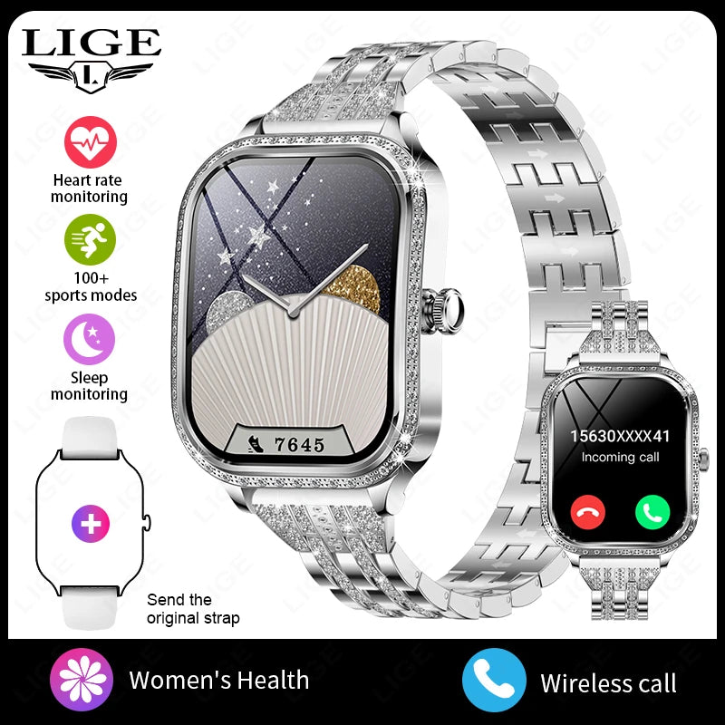 LIGE Smart Watches for Women Waterproof Bluetooth Call Fitness Tracker Smartwatch Mujer Digital Womens Watch Heart Rate Monitor - Chic Cart