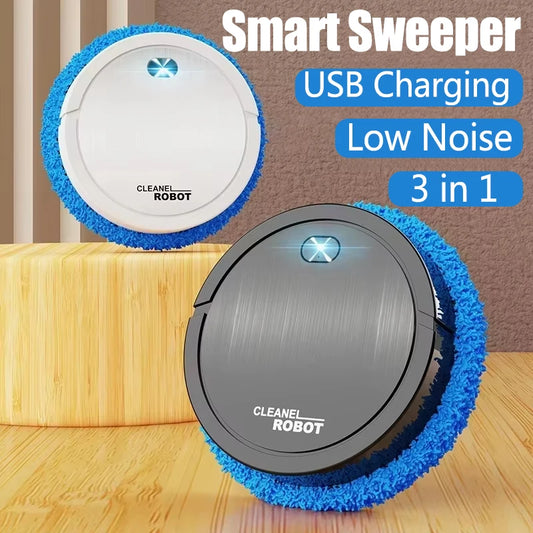 3-in-1 Smart Sweeping Robot Mini Silent Vacuum Cleaner Sweep Mop Brush Multi-function Cleaning Machine for Home - Chic Cart