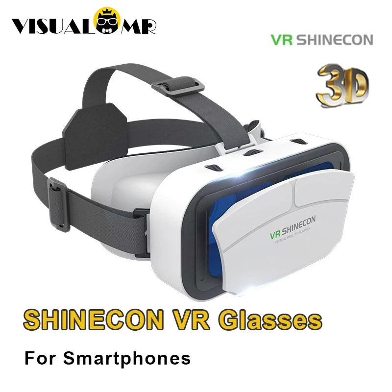 VR SHINECON Virtual Reality 3D Glasses Helmet Lenses Viar Goggles with Original Box For Smartphones Mobile Goggle Game Accessory - Chic Cart