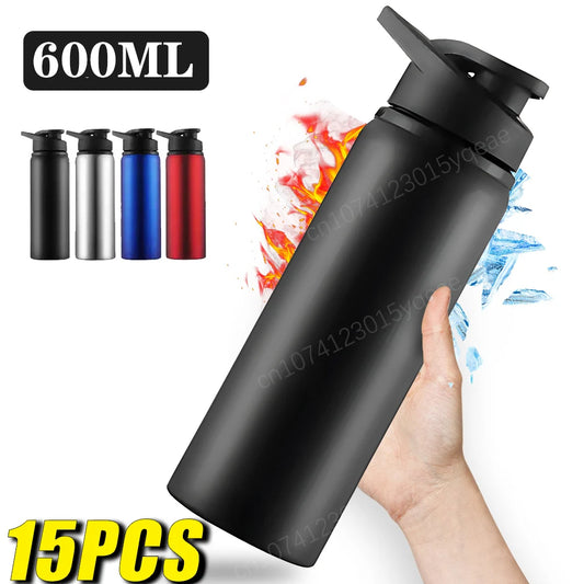 15PCS Stainless Steel Water Bottle Bicycle Riding Drinking Water Bottle Outdoor Sport Travel Mug Metal Stainless Steel Bottle - Chic Cart