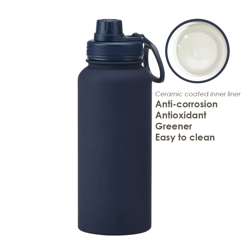 PuraCool Personalised Water Bottle | 1000ml Customised Thermal Flask | Ceramic Anti-corrosion Coating Tumbler - Chic Cart