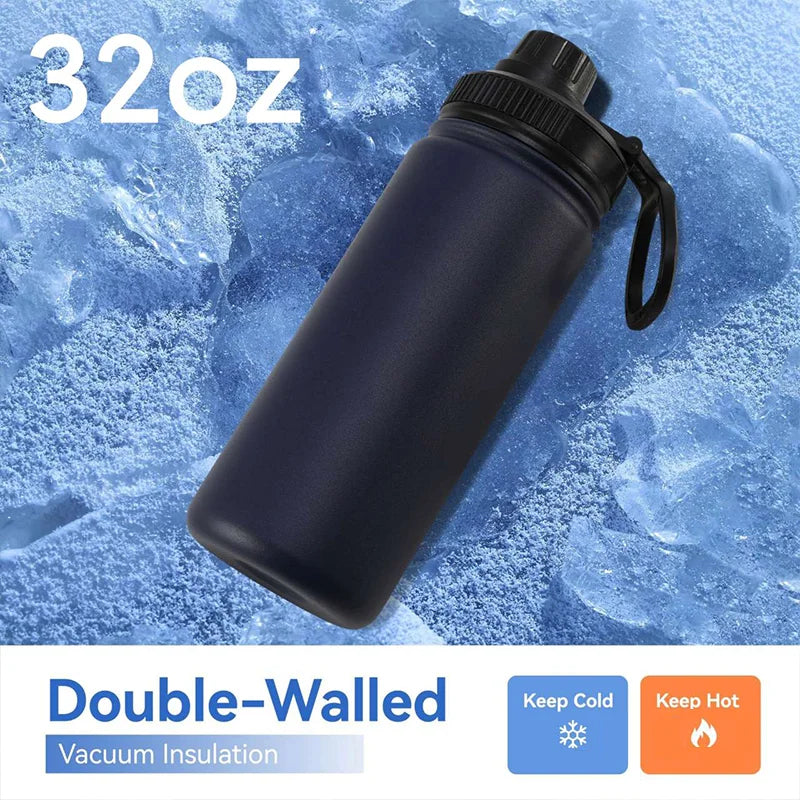 32oz Sports water bottleStainless Steel Pure Titanium Vacuum Portable Leakproof Insulated Water Cup - Chic Cart