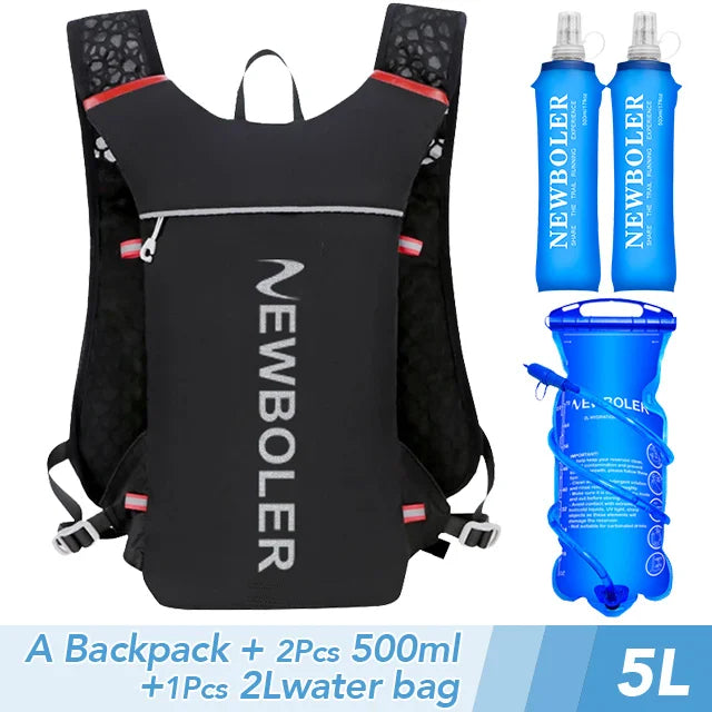 5L Ultra Lightweight Running Backpack Running Trail Hydration Vest Pack Marathon Running Bike Rucksack bag 500ml 2L Soft Flask - Chic Cart