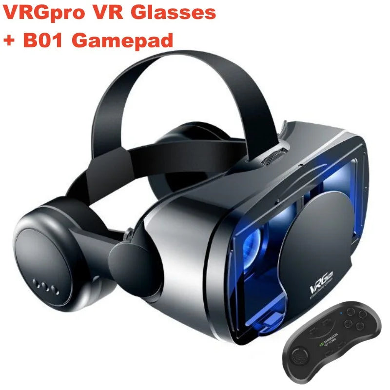 Virtual Reality Glasses IMAX Huge Screen Hi-Fi Stereo 3D Glasses Google Cardboard Box VR Headset for 5-7" Phone,Support Gamepad - Chic Cart