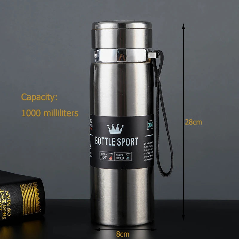 1L Thermal Water Bottle Keep Cold and Hot Water Bottle Thermos for Water Tea Coffee Vacuum Flasks Stainless Steel Thermos Bottle - Chic Cart