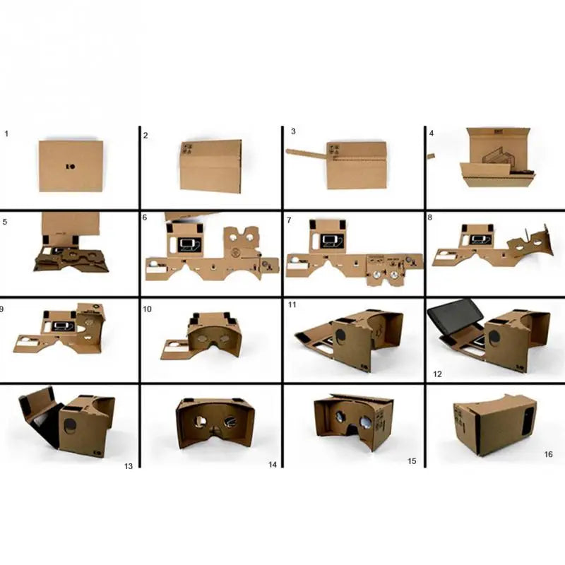 For 5.0 inch Screen Google VR 3D Glasses Brand new DIY Google Cardboard Virtual Reality VR Mobile Phone 3D Glasses VR Paper Box - Chic Cart