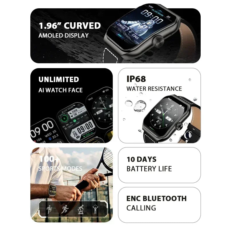 Black Shark Watch GT3 Global Version 1.96'' Curved Display 10 Days Battery Life 24H Health Monitoring 100+ Sport Modes IP68 - Chic Cart