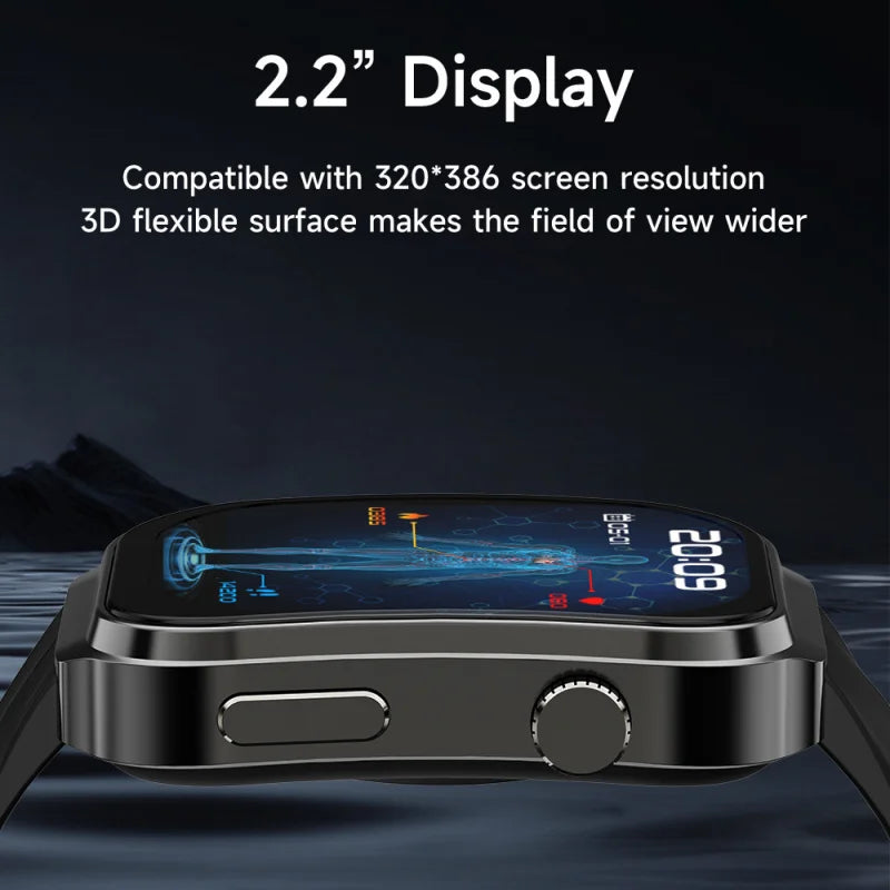 Curved Screen Smart Watch Bluetooth Voice Call Sports Waterproof Fitness Bracelet Wristwatch Clock Smartwatch Heartrate Watch - Chic Cart