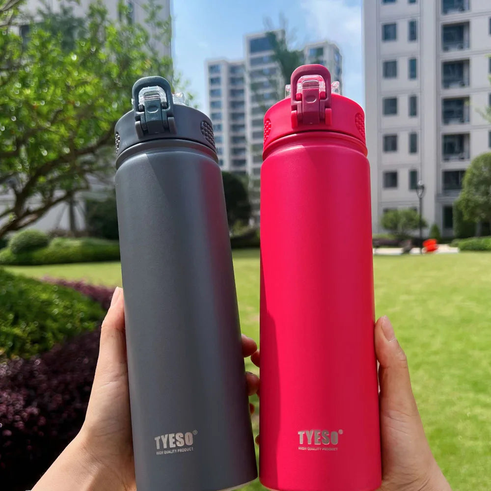 Thermos Bottle with Straw 750ml Stainless Steel Thermal Cup Car Insulated Flask Water Tumbler for Outdoor Sports - Chic Cart