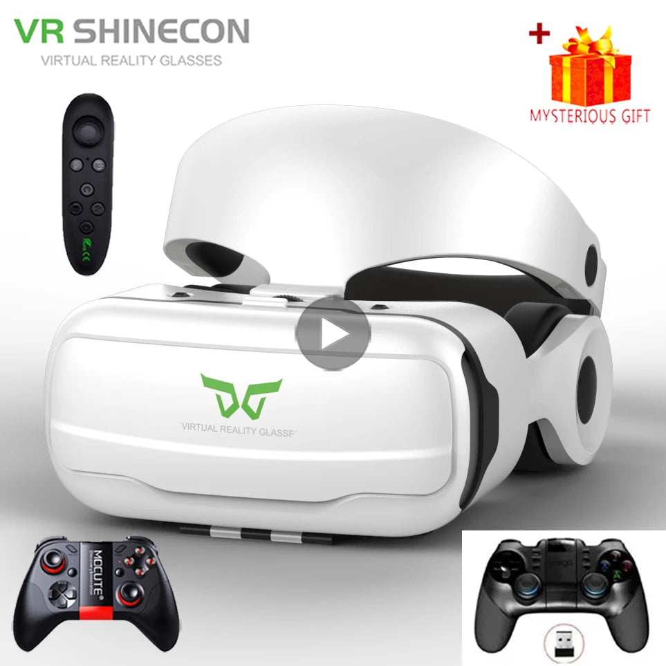 Shinecon VR Glasses Headset 3D Virtual Reality Device Helmet Viar Goggle Lenses For Smartphone Smart Cell Phone Realidade Viewer - Chic Cart