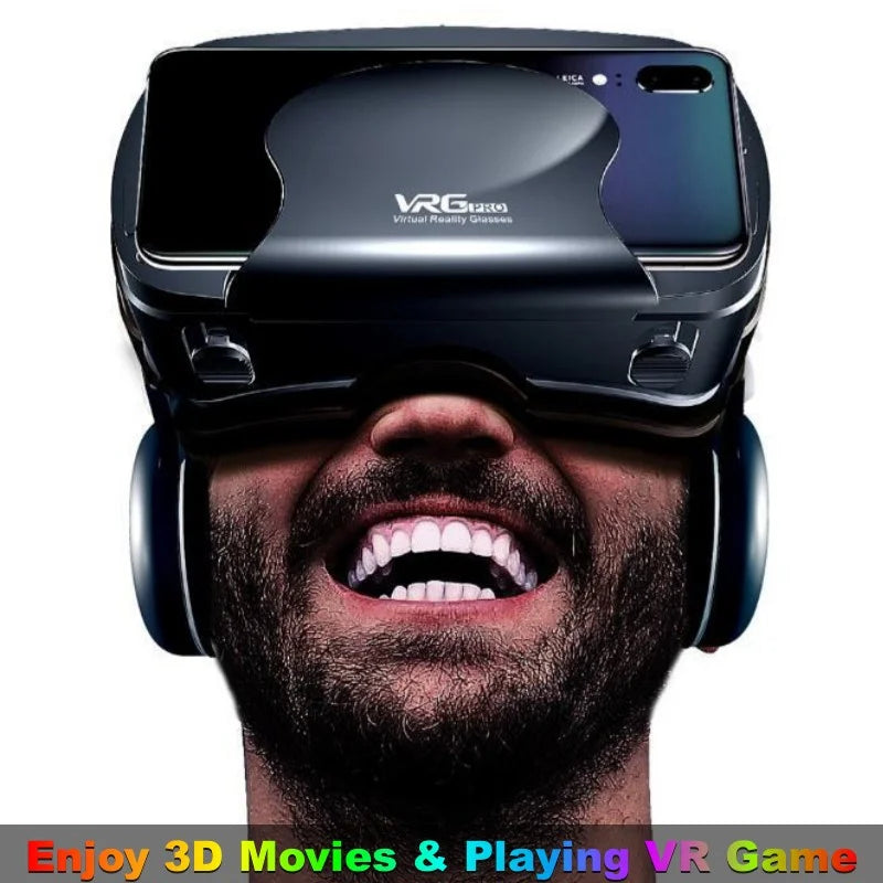 Virtual Reality Glasses IMAX Huge Screen Hi-Fi Stereo 3D Glasses Google Cardboard Box VR Headset for 5-7" Phone,Support Gamepad - Chic Cart