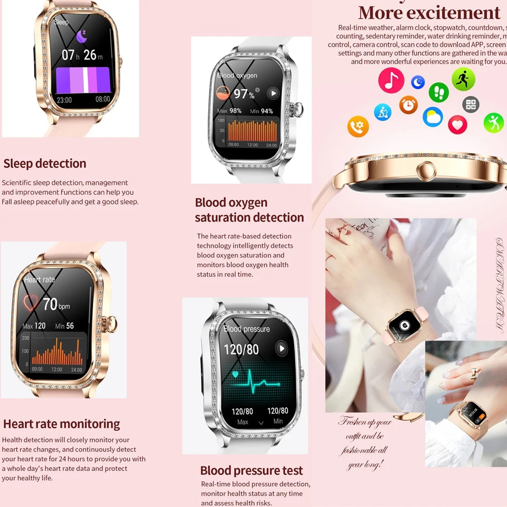 New For HUAWEI FIT3 Smart Watch Women 1.75" HD Display Heart Rate Sport Fitness IP68 Waterproof BT Call Smartwatch For Lady Gift - Chic Cart