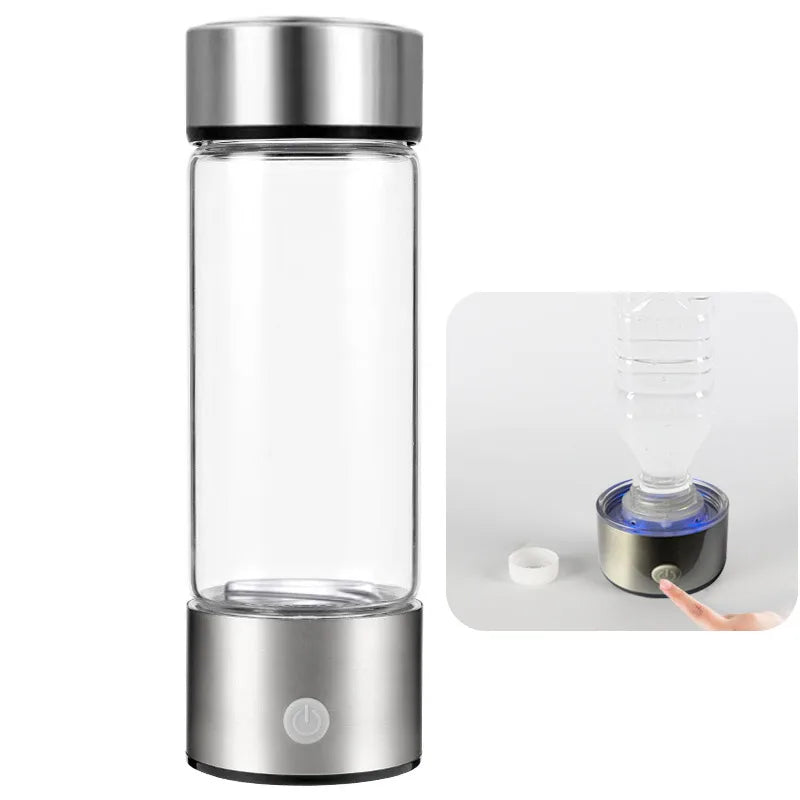 420ml Hydrogen-Rich Water Cup Electric Hydrogen Rich Water Generator Bottle Titanium Quality Filter Portable Antioxidant Lonizer - Chic Cart