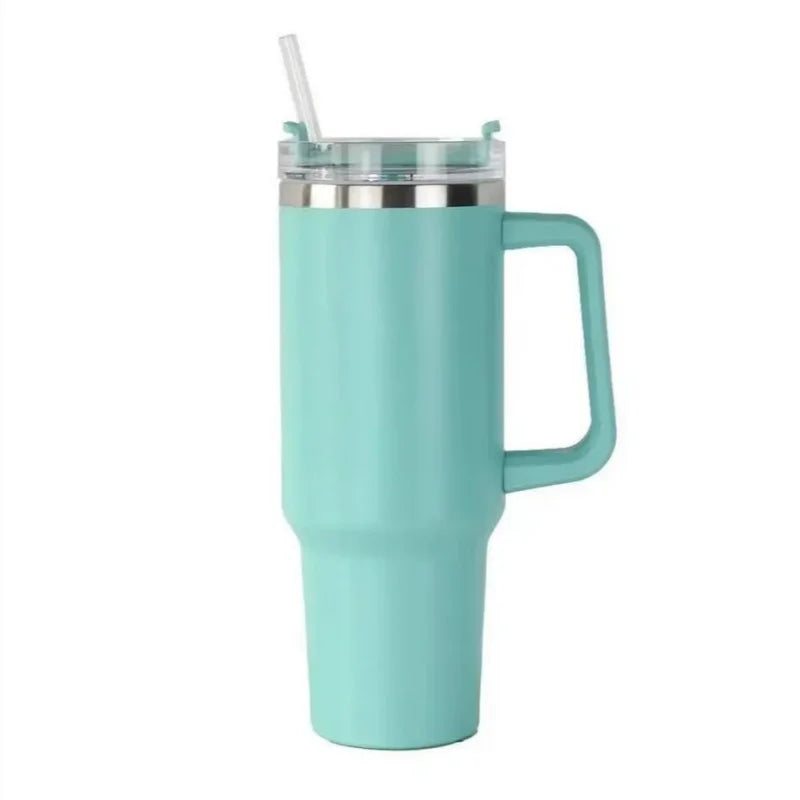 40oz 1200ML High Quality Insulated Tumbler with Handle Straw Double Wall Thermal Iced Travel Cup Coffee Cup Perfect Gift - Chic Cart