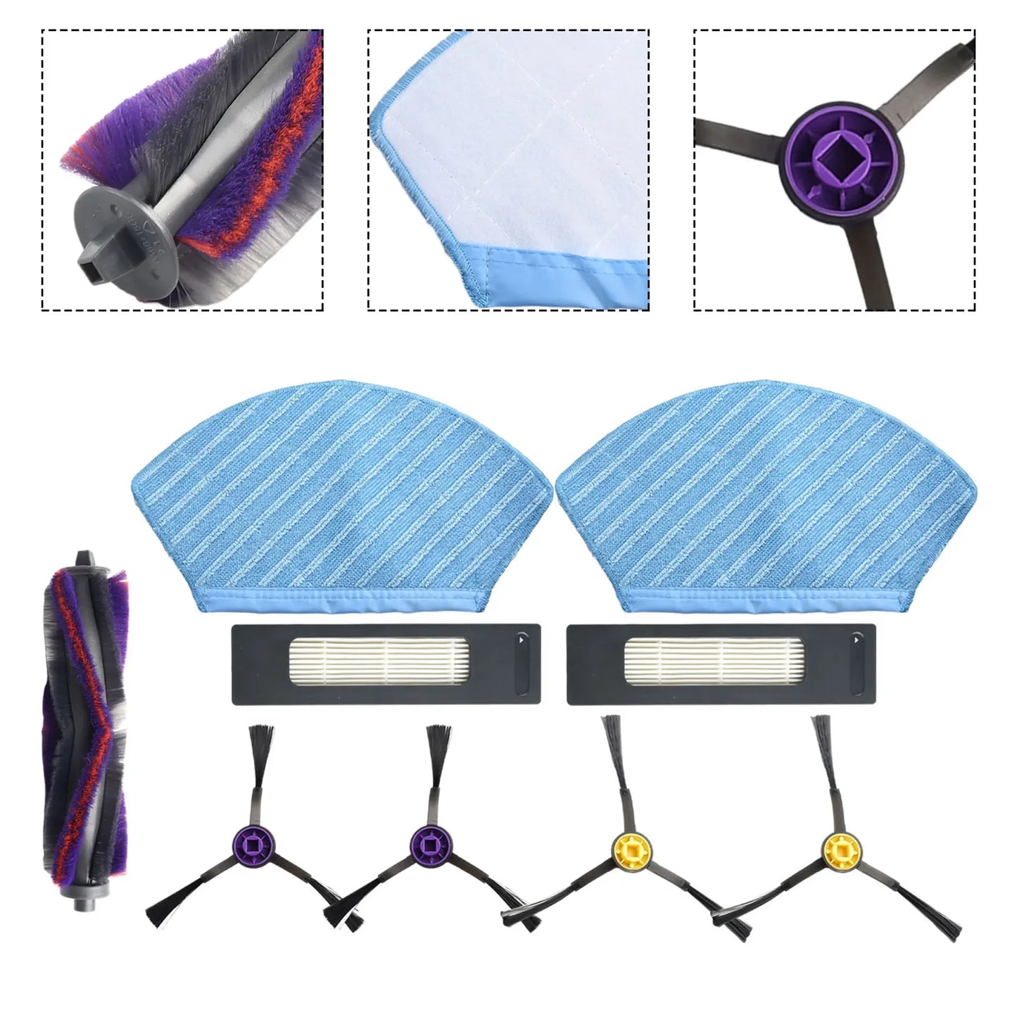 Main Brush Filters Side Brush Mop Cloth Kit For Fakir Robert R-S 770 Replacement Robot Vacuum Cleaner Sweeper Spare Parts - Chic Cart