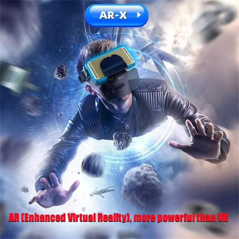 AR-X VR Glasses Virtual Reality 3D Glasses HD IMAX Game Cardboard VR Headset For 4.7-6.3" Smartphone Foldable Enhanced VR Helmet - Chic Cart