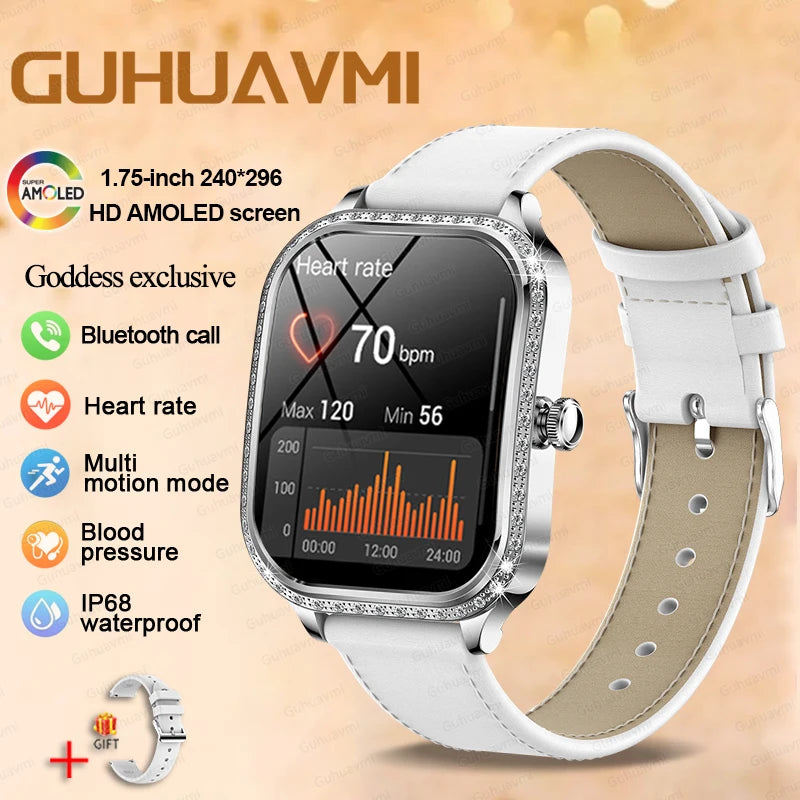 For Xiaomi Huawei New Women Smart Watch Heart Rate Blood Pressure Monitor Music Playback 100+ Sports Mode BT Calling SmartWatch - Chic Cart