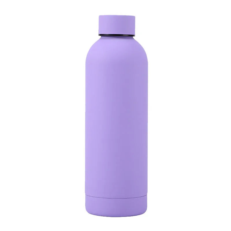 500/750ML Small Mouth Thermos Cup, Outdoor Stainless Steel Bottle, Rubber Paint Sports Kettle, Thickened Double Water Cup - Chic Cart