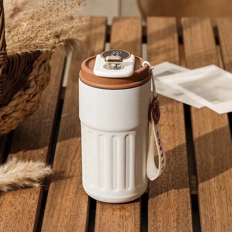 Stainless Steel Insulated Cup Display Temperature Coffee Cup Intelligent Car Mounted Water Cup Gift Drinking Tool - Chic Cart