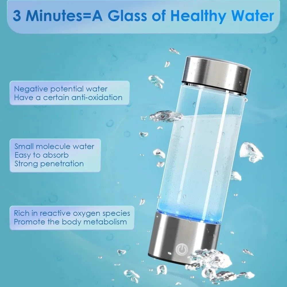 Portable Hydrogen Water Bottle Generator,3Min Rapid Electrolysis,Enhancing Water Quality Perfect for Daily Hydration - Chic Cart