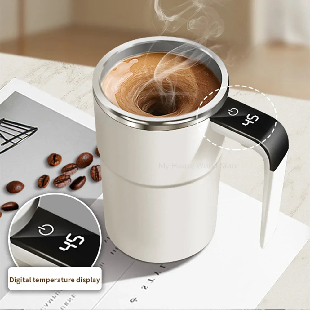 Automatic Stirring Cup Rechargeable Portable Coffee Electric Stirring Stainless Steel Mixer Rotating Magnetic Self Stirring Mugs - Chic Cart