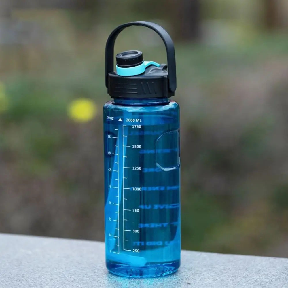 1.5L/2L/3L Sports Water Bottle Portable Leakproof Large Capacity Water Jugs Lightweight with Time Marker Clear Drink Bottle - Chic Cart