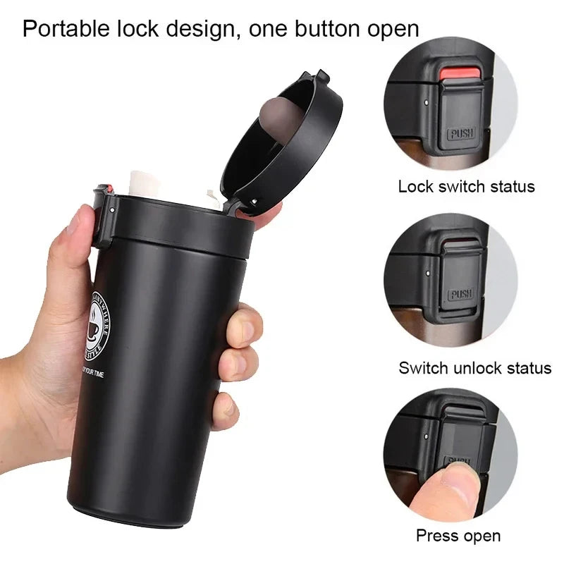 500/350ML Tumbler Thermos Cup Coffee Mug Car Insulated Water Bottle Travel 304 Stainless Steel Vacuum Flasks Drinking Kettle - Chic Cart