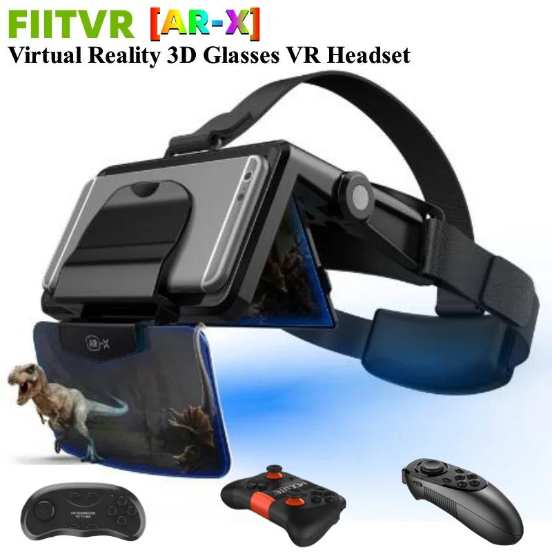 AR-X VR Glasses Virtual Reality 3D Glasses HD IMAX Game Cardboard VR Headset For 4.7-6.3" Smartphone Foldable Enhanced VR Helmet - Chic Cart