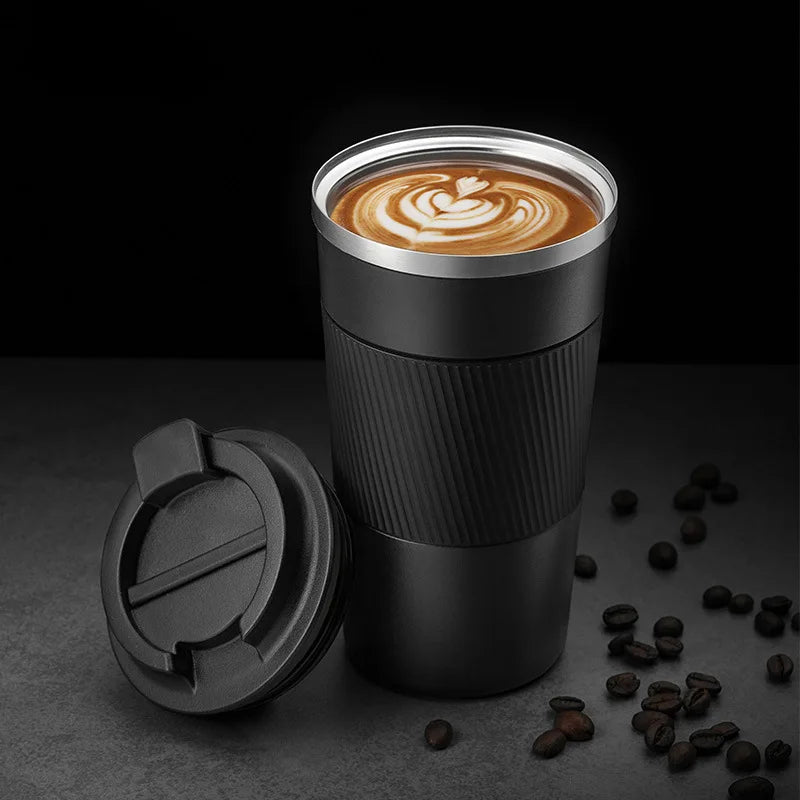 Stainless Steel Coffee Cup 1pc Outdoor Double Layer Vacuum Portable Insulation Cup Leak-Proof Non-Slip Car Vacuum FlaskVIE LENTE - Chic Cart