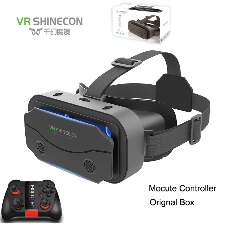 SHINECON 3D Helmet VR Glasses 3D Glasses Virtual Reality Glasses VR Headset For Google cardboard 5-7' Mobile with original box - Chic Cart