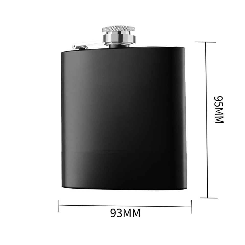 6/8oz Black Hip Flask Stainless-Steel Whiskey Liquor Wine Bottle Outdoor Travel Camping Portable Pocket Alcohol Flask Gifts - Chic Cart