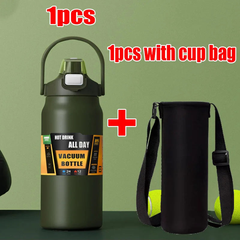 1500ML Stainless Steel Thermo Bottle Portable Thermos Large Capacity Thermo Water Bottle Tumbler Thermoses Outdoor Vacuum Flasks - Chic Cart