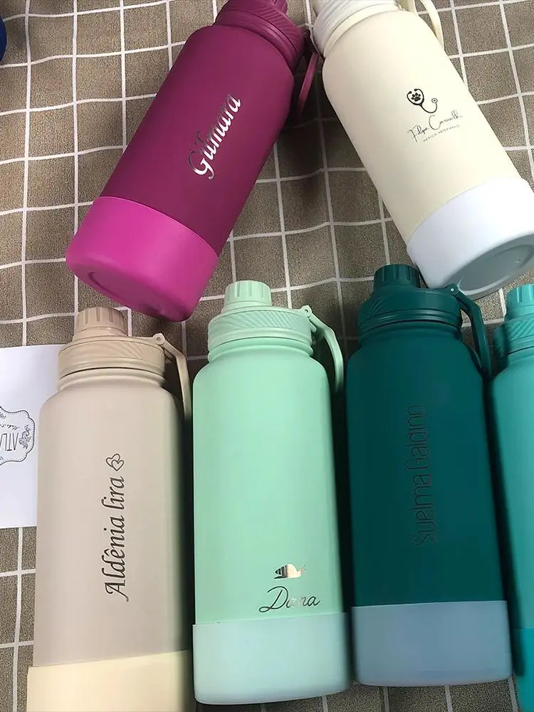 PuraCool Personalised Water Bottle | 1000ml Large Capacity Tumbler | Customised Thermal Flask | Perfect Gift - Chic Cart