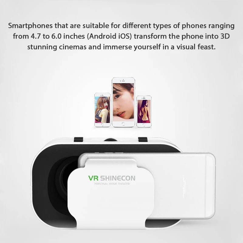 G05 3D VR SHINECON Glasses Headset Headmounted Virtual Reality Adjustable VR Glasses for 4.7-6.3inches Android Smart Phones - Chic Cart