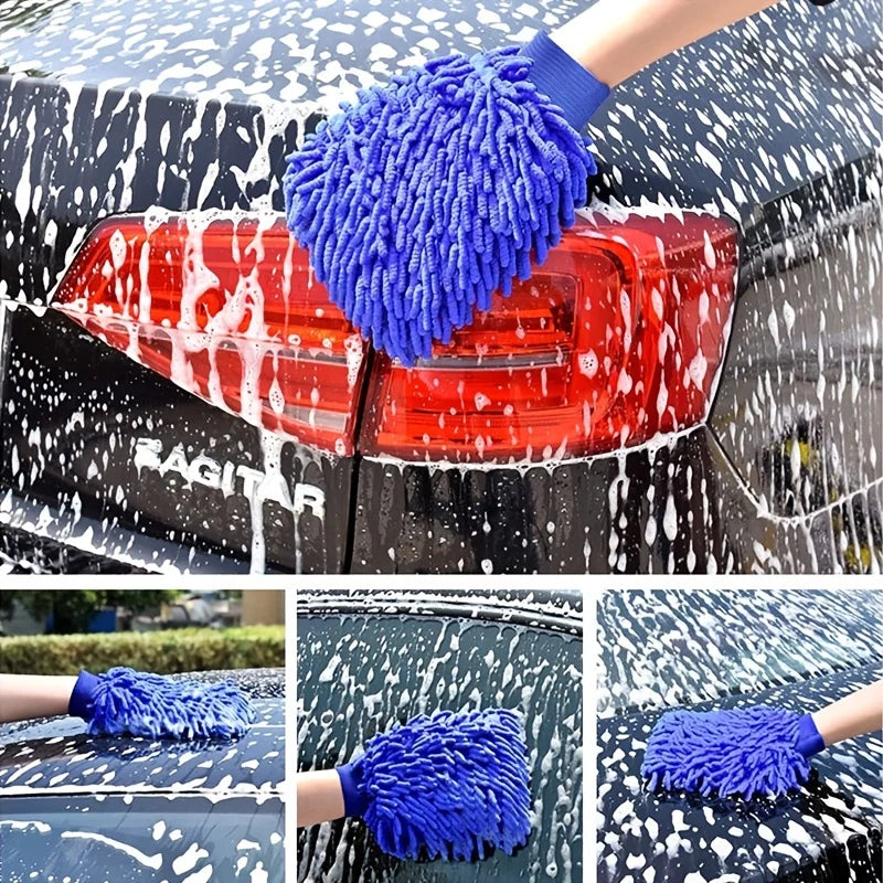 Car Washing Gloves On Car Body Shell Do Not Damage Paint, Car Beauty Cleaning Tools, Window Glass, Soft Towel Gloves, Car Truck,