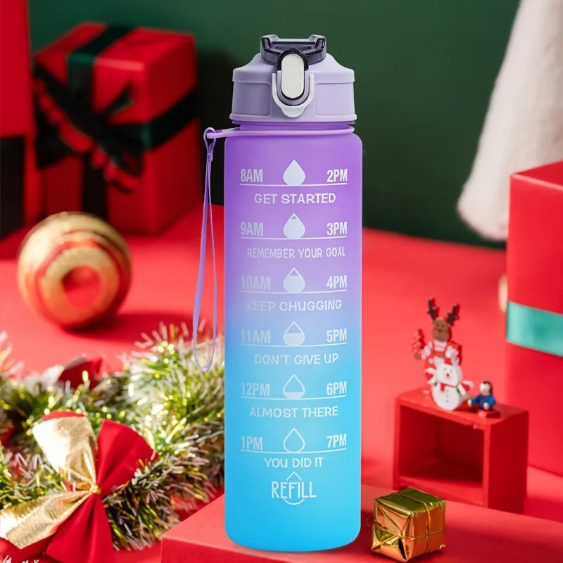 Water Bottle 2 Liter Stay Hydrated Motivated Leakproof Plastic Sport Bottle Reminder Times Sports Outdoor Fitness Office Indoor - Chic Cart