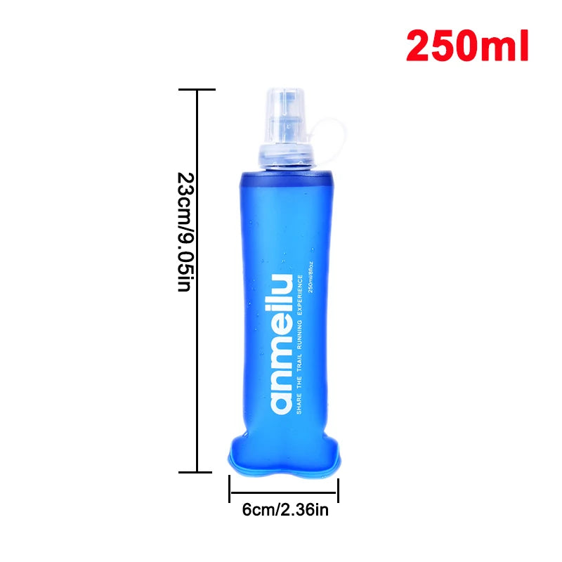 250/500ml Ultralight Foldable Water Bottle BPA Free Straw Outdoor Sport Supplies Hiking Running Cycling Soft Flask Water Bag - Chic Cart