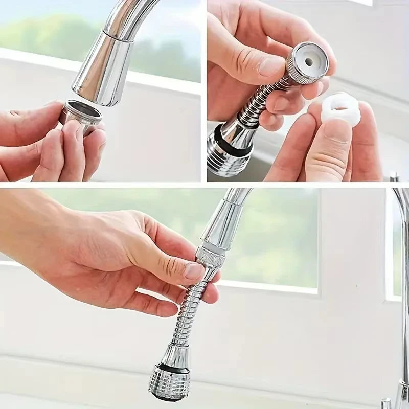 360 Degree Faucet Anti Splash Head Kitchen Water Saver Universal Rotating Bubbler Filter Nozzle Booster Nozzle Kitchen Tools - Chic Cart