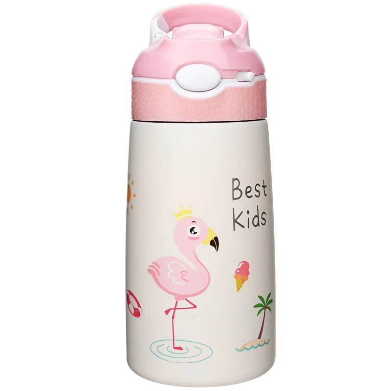 400ML Children Thermos Water Bottle Kids Thermos Mug Baby Duck Billed Straw 316 Stainless Steel Vacuum Flasks Tumbler Thermo Cup - Chic Cart