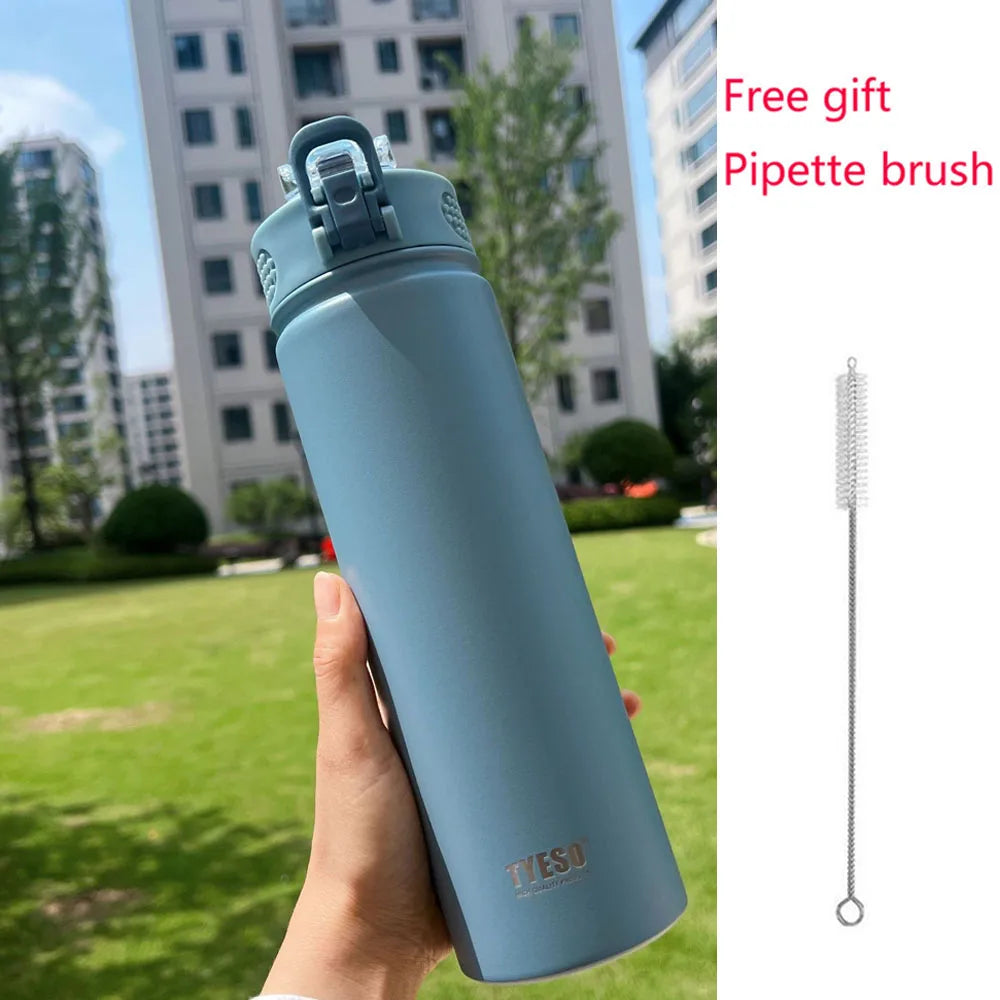 Thermos Bottle with Straw 750ml Stainless Steel Thermal Cup Car Insulated Flask Water Tumbler for Outdoor Sports - Chic Cart