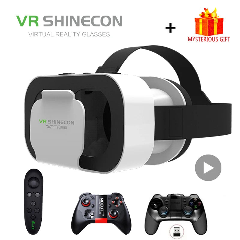 VR Shinecon Casque Headset Virtual Reality Glasses 3D Helmet 3 D For iPhone Android Smart Phone Smartphone Goggles Viar Mobile - Chic Cart