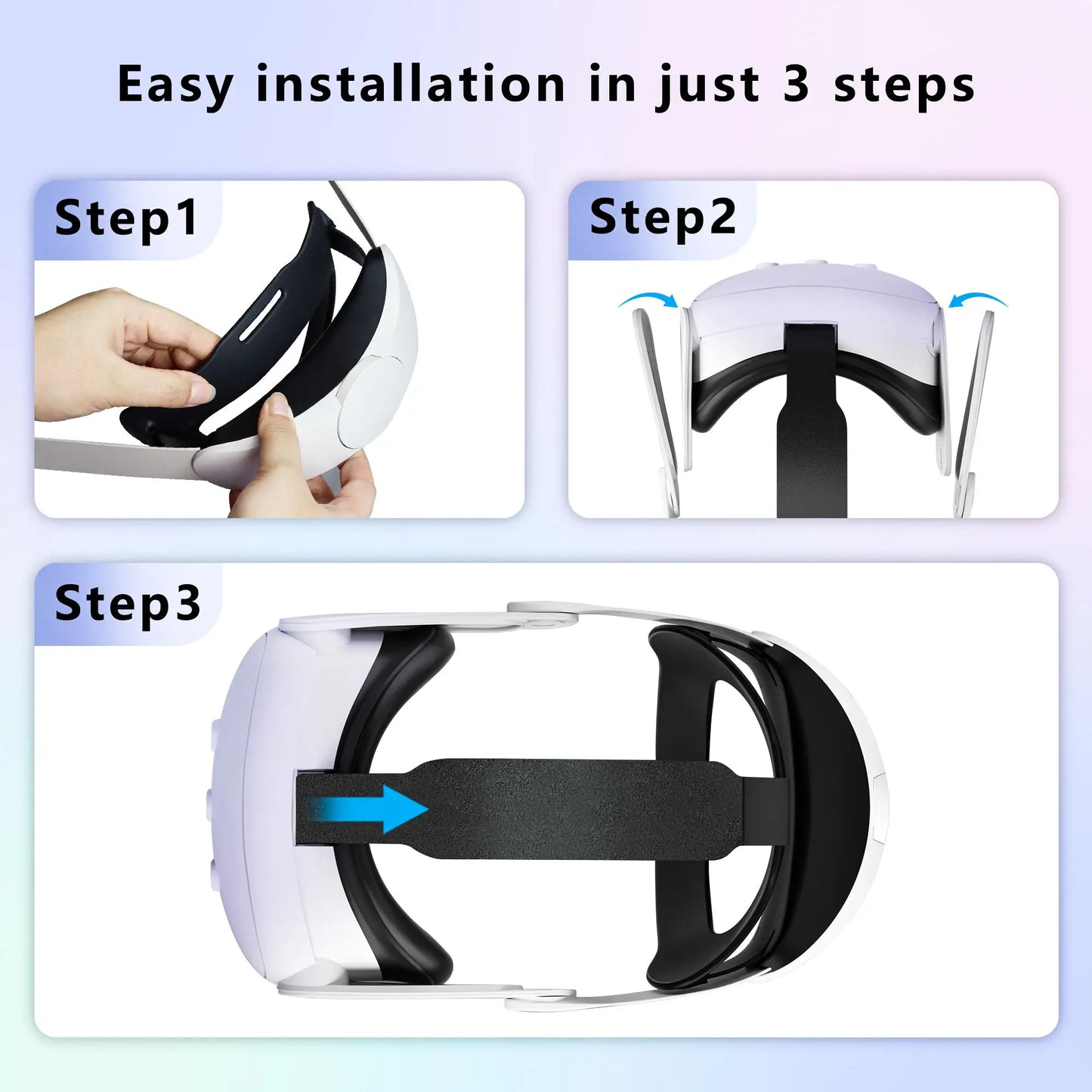 Adjustable Head Strap for Meta Quest 3 Upgrades Pu Elite Headband Alternative Head Strap for Oculus Quest 3 Vr Accessories - Chic Cart