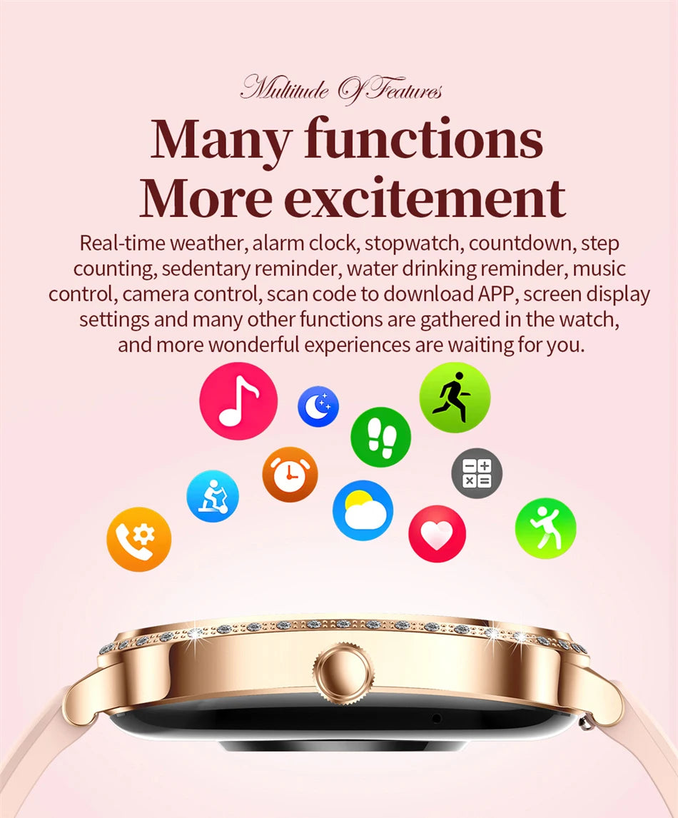 LIGE Smart Watches for Women Waterproof Bluetooth Call Fitness Tracker Smartwatch Mujer Digital Womens Watch Heart Rate Monitor - Chic Cart