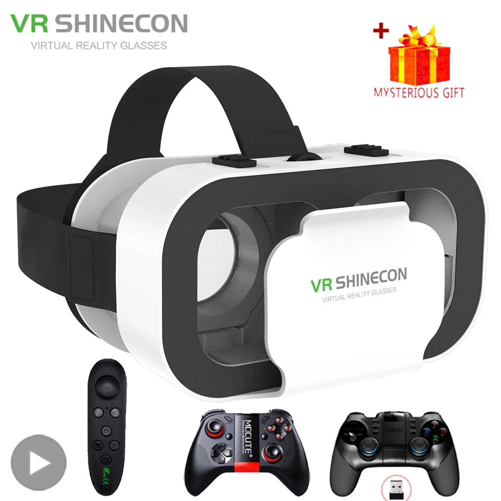 Shinecon 3D VR Glasses Virtual Reality Viar Goggles Headset Devices Smart Helmet Lenses For Cell Phone Mobile Smartphones Viewer - Chic Cart