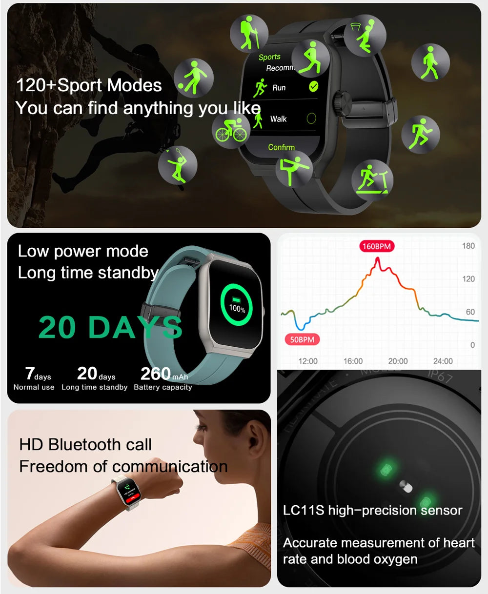 New AMOLED Smart Watch 1.96inch 3D Flexible Curved Screen Bluetooth Call Heart Rate NFC Waterproof Smartwatch For Android IOS - Chic Cart